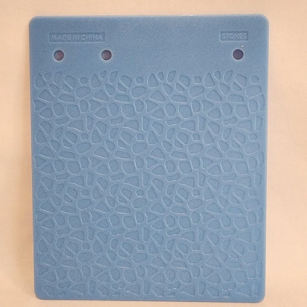 Set 6 Double Sided Fiskars Texture Plates Blue Plastic Embossing Rubbing Tools